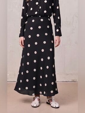 Hailey PRINT SLIP SKIRT-POLKA DOT XS